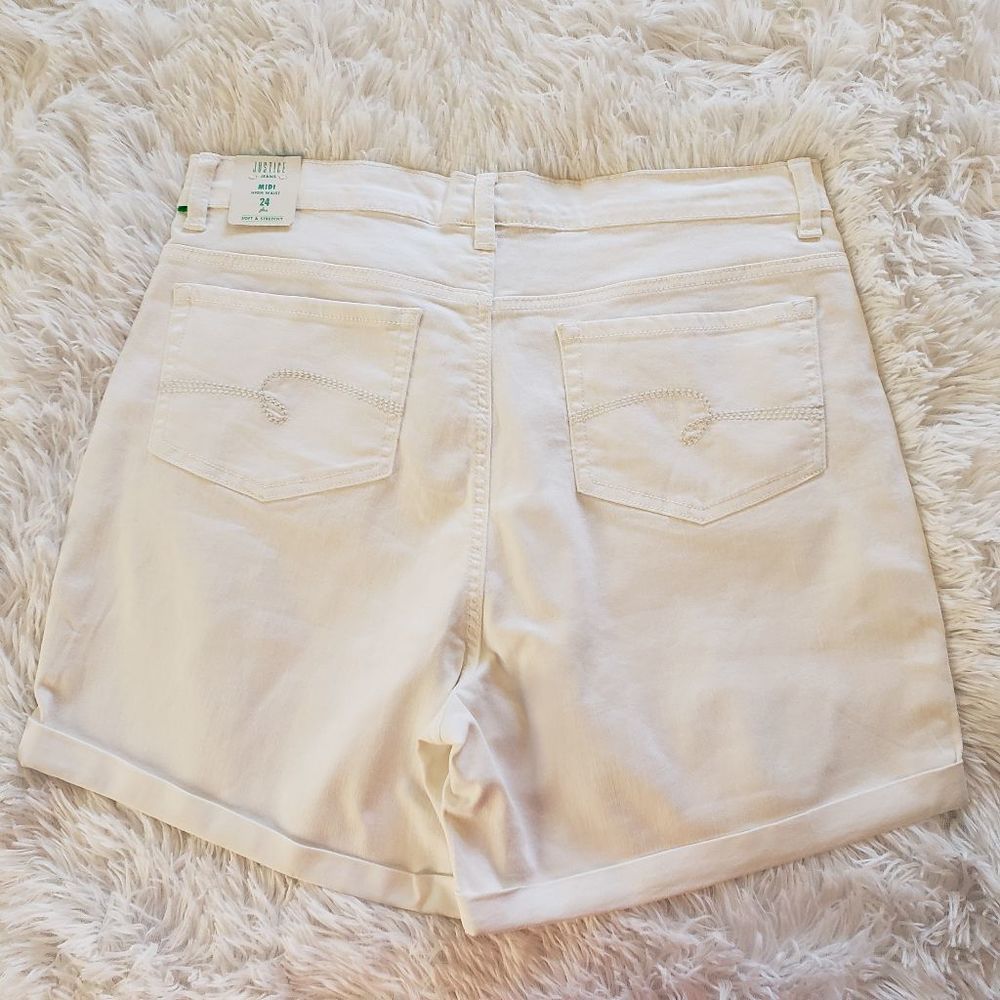 Justice Girl's plusButton Front Cuffed Jean Shorts - Picture 2 of 8